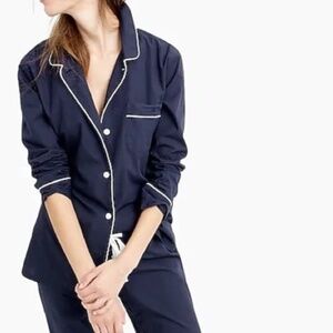 J. Crew Vintage Navy Cotton Pajama Top Size XS